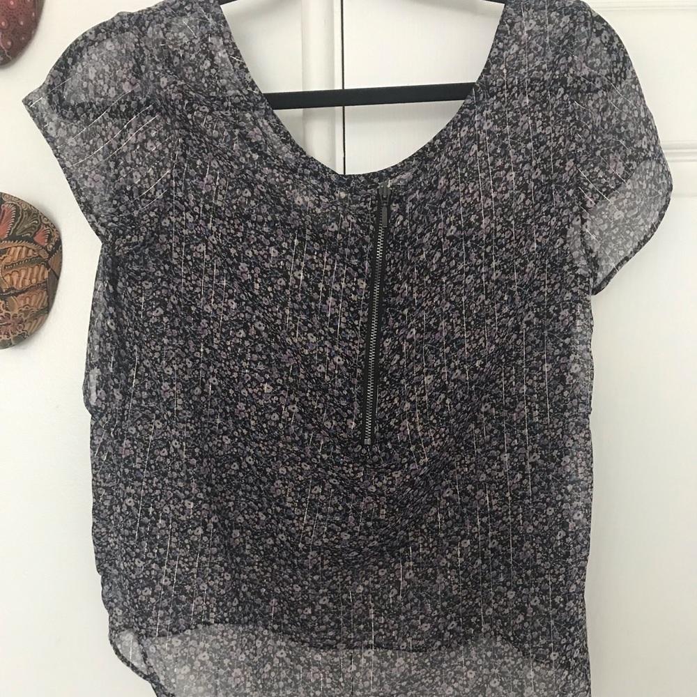 Flower sheer top
